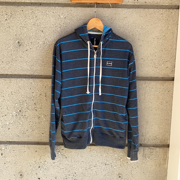 Billabong Blue Stripe Hoody - Picture 1 of 10